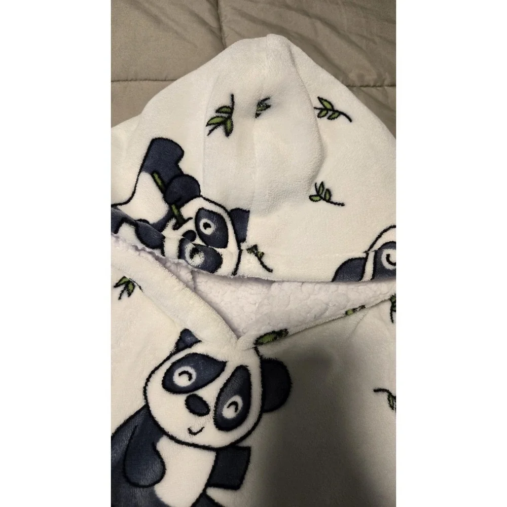 Kids Oodie Panda Hoodie Blanket Sherpa Lined Cozy Oversized 4-13 Snuggly Soft